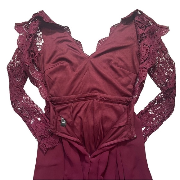 NWT Lulus Awaken My Love Burgundy Lace Maxi Dress sz S - Picture 3 of 13